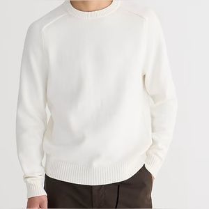 NWT J. Crew Men's Heritage Cotton Crewneck Sweater, White Size L